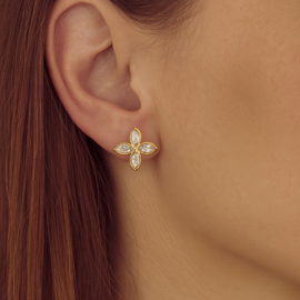 Clip oorbellen bloem