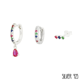 Earparty Zilver Regenboog