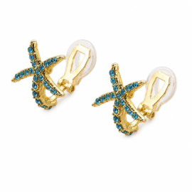 Clip oorbellen Zeester Blauw – Ibiza Look