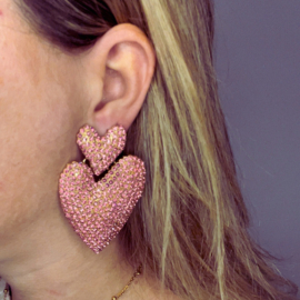 Statement Oorbellen Heart Pink