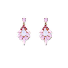 Statement oorbellen Pink Stones