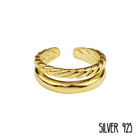 Gouden Ring Dubbel Gedraaid