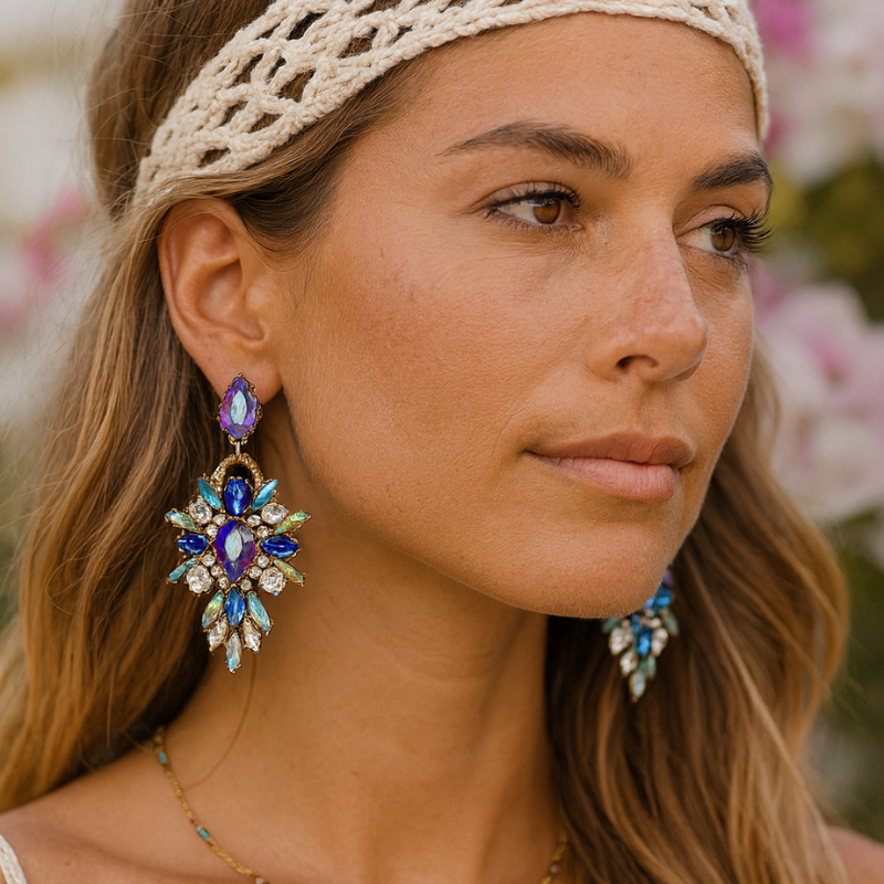 Statement Oorbellen Glam Paars