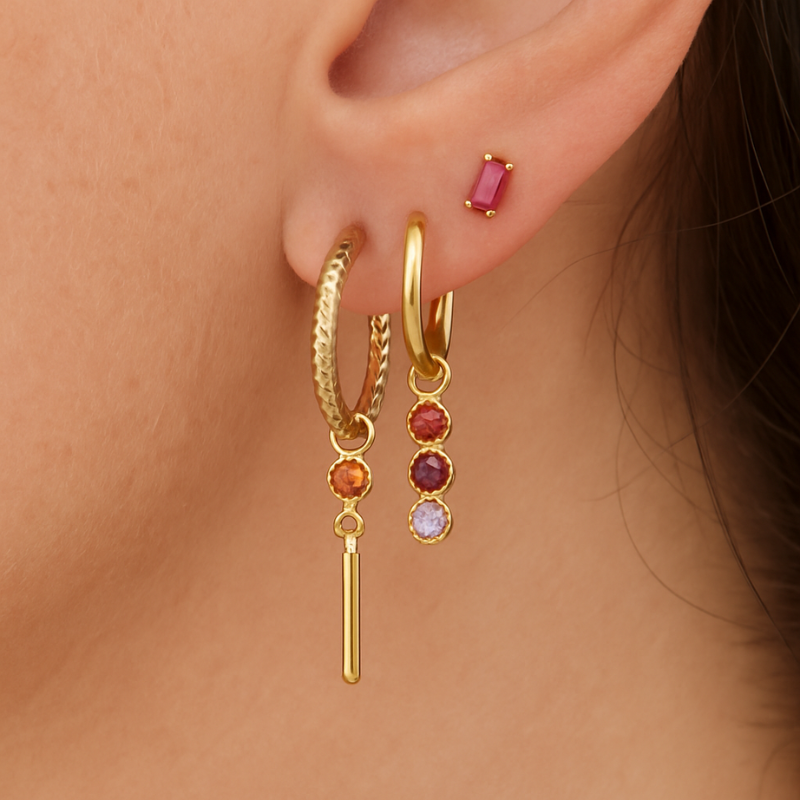 Earparty roze steentjes