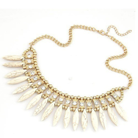 Statement Ketting Etnic Party Beige