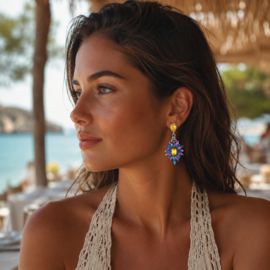 Statement Oorbellen Crystal Paars