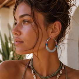 Statement Oorbellen Colourful Rings Grijs