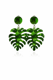 Tropische blad clipoorbellen groen statement