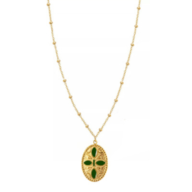 Gouden Ketting met bedel Etnic Green