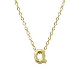 Gouden Ketting Letter Q