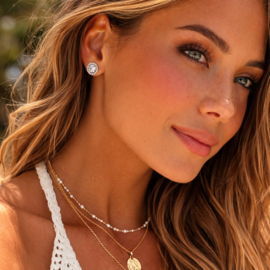 Clip oorbellen kristal sparkle rond