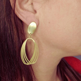 Gouden Clip oorbellen Ovaal