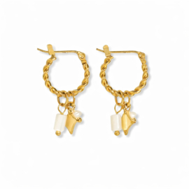 Oorringen gedraaid little beads