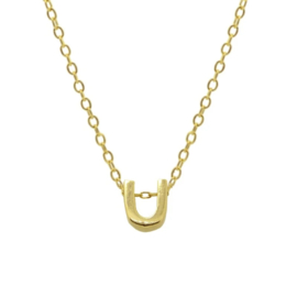 Gouden Ketting Letter U