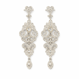 Clipoorbellen filigrain barok met strass