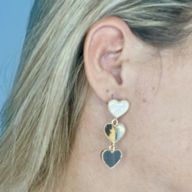 Statement Oorbellen triple hearts