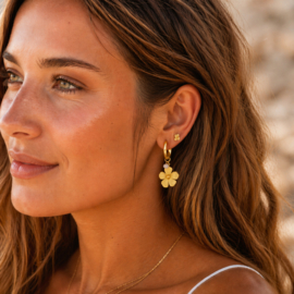 Earparty Goudkleurig bloemen