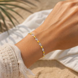 Armband Colorfull Beads Geel