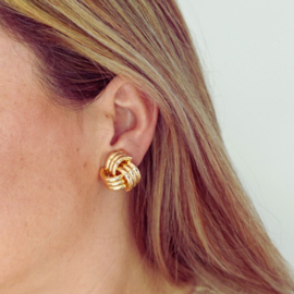 Gouden Clip oorbellen Knot