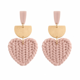 Statement Oorbellen Hart Roze Boho
