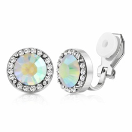 Clip oorbellen kristal sparkle rond