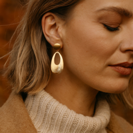 Clip oorbellen oval drop