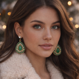 Clip oorbellen bohemian stones