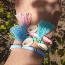 Armband Blauw met Schelp