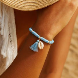 Armband Blauw met Schelp