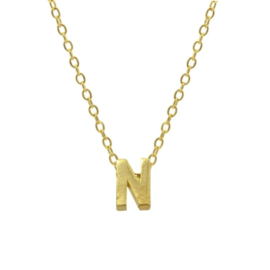 Gouden Ketting Letter N