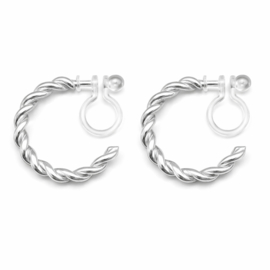 Clip oorbellen gedraaid, 2,5cm