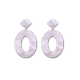 Clip oorbellen marble rounds