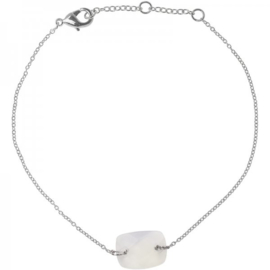 Armband Minimal White Zilver