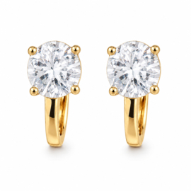 Crystal Clip Oorbellen Goudkleurig & Zilverkleurig