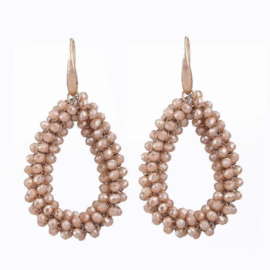 Statement oorbellen box naturel