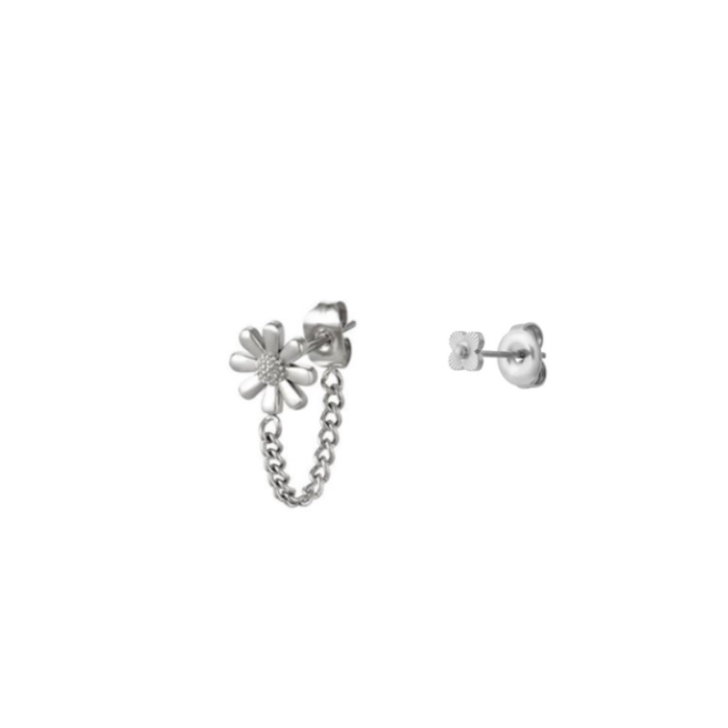Earparty Zilverleurig bloemen klein