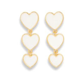 Clip oorbellen triple hearts
