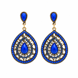 Statement Oorbellen Bohemian Stones Blauw