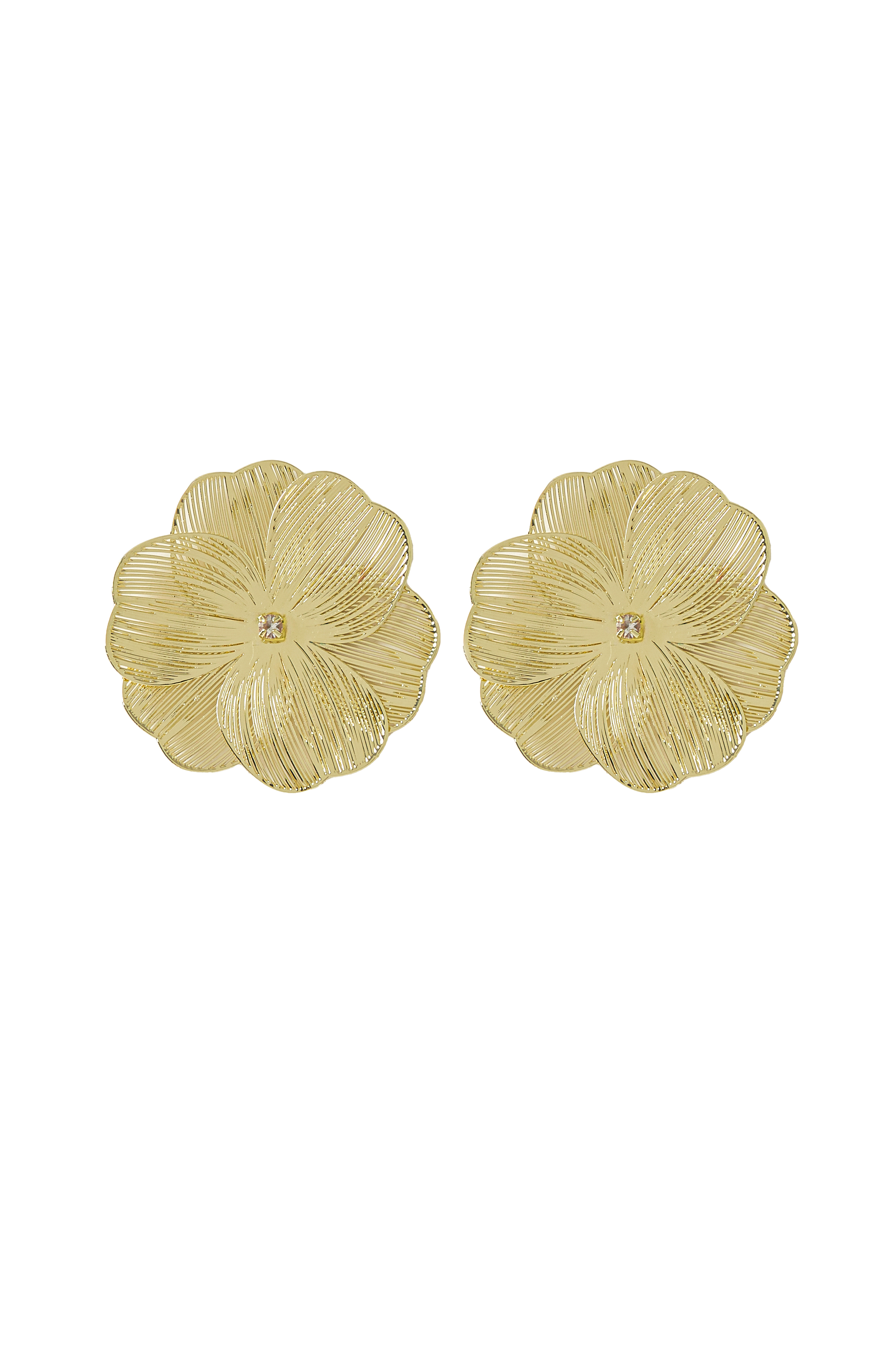 Goudkleurige Oorbellen Floral