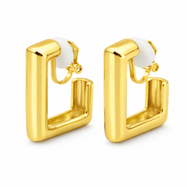 Clip Oorbellen Vierkant – Goudkleurig & Zilverkleurig