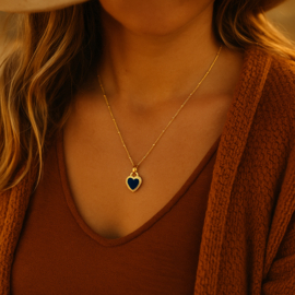 Ketting Dots Hearts Black and White
