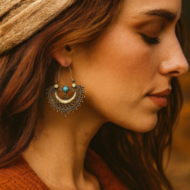 Oorbellen bohemian blue