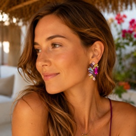 Statement Oorbellen Color Strass