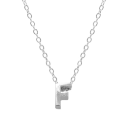 Zilveren Ketting  Letter F