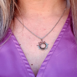 Zilveren Ketting met bedel Sun