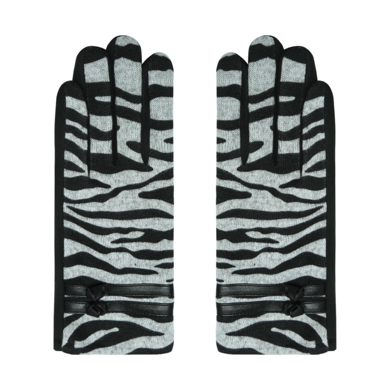 Handschoenen Zebraprint Grijs