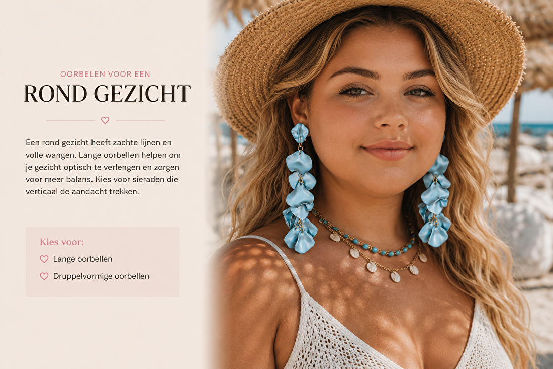 Oorbellen bij een rond gezicht