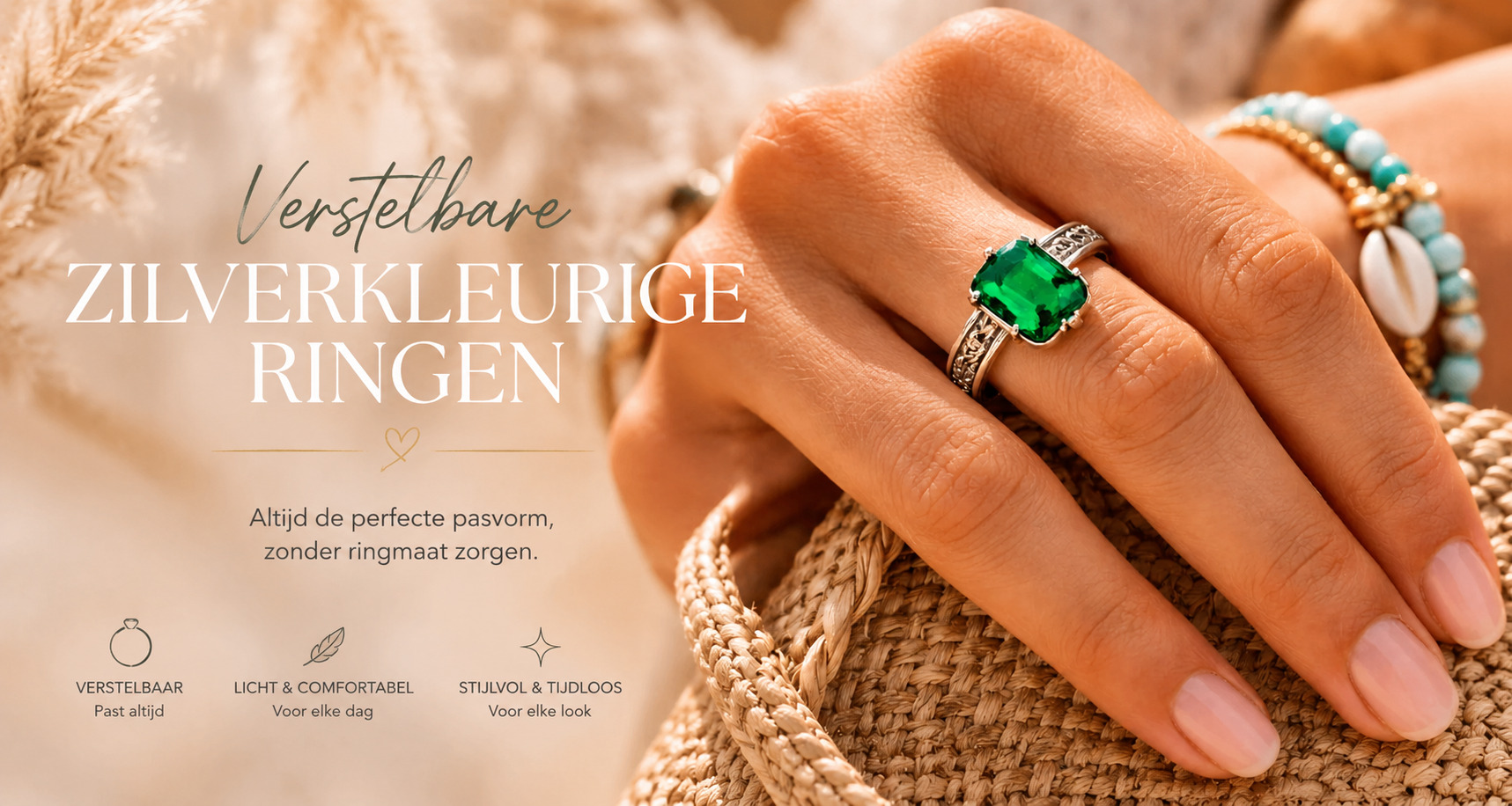 Verstelbare Zilverkleurige Ringen