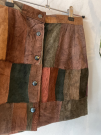 Vintage 70s suède patchwork skirt