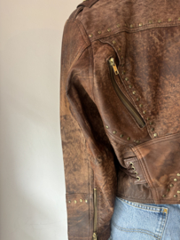 Vintage 1980s Brown leather Statement Jacket